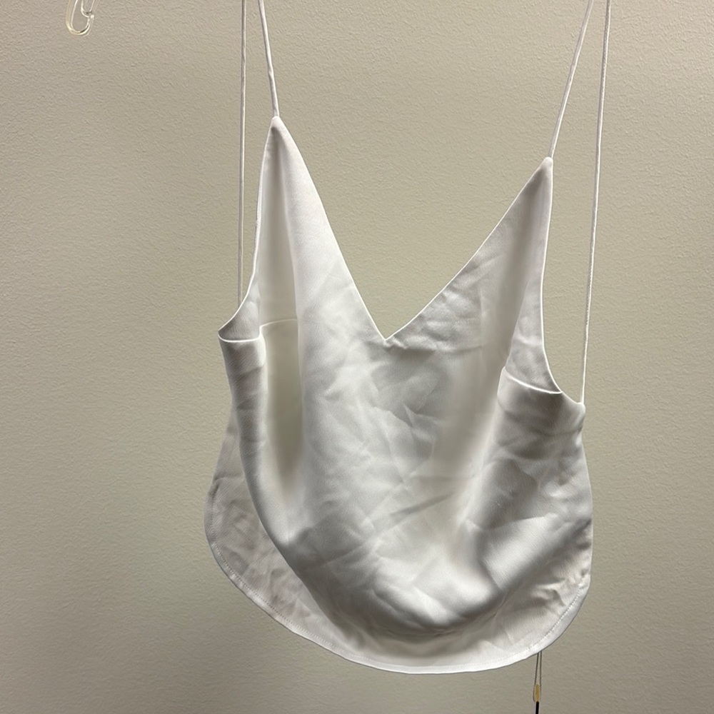 Meshki White Satin Cami Top